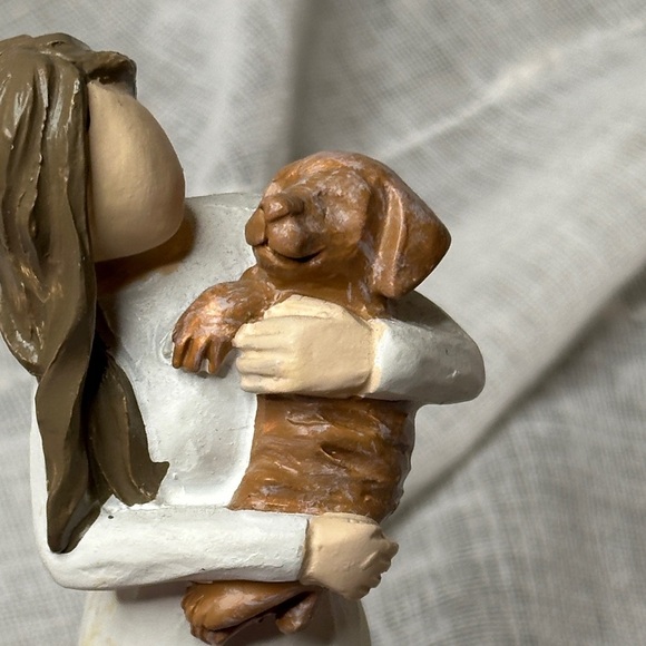 Woman Embracing Puppy Keepsake Girl & Dog Sculpture Gifts 6" x 2" x 1.5" NWOT - Picture 16 of 16